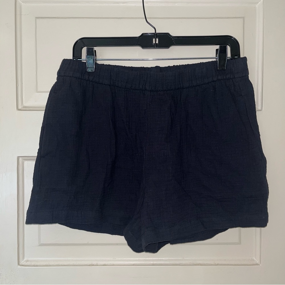 Banana republic black linen elastic high waist shorts NWT